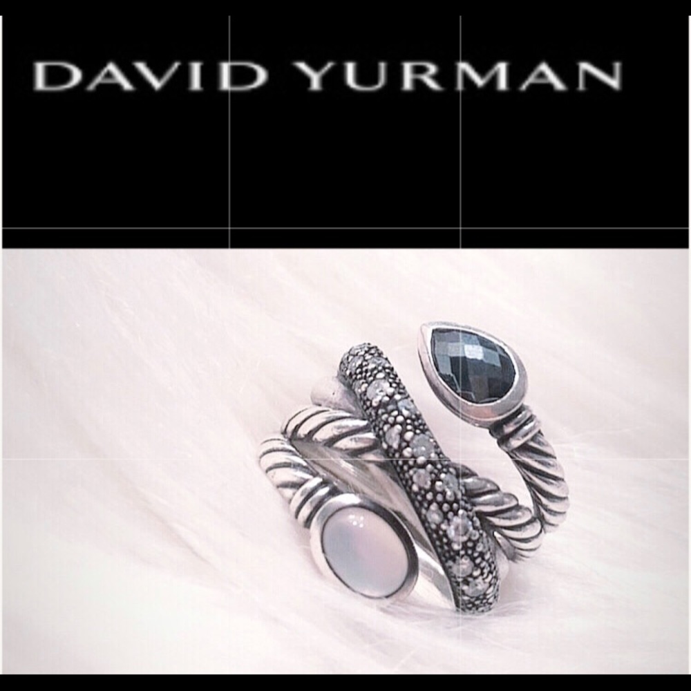 Moonstone & Onyx Midnight Melange Ring